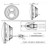 DOT 7 inch Round LED Headlight Pair Halo Angle Eyes For Dodge Dart 1964-1976