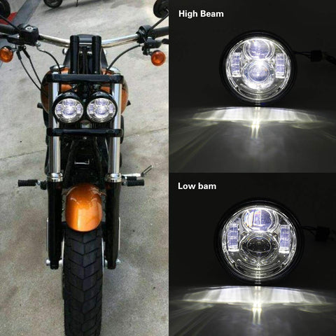 2008-2016 Pair Black LED Head Lights Lamp For Harley Fat Bob FXDF