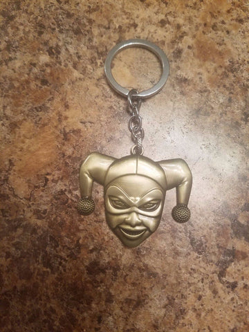 Gold Chrome Harley Quinn Metal Key Chain