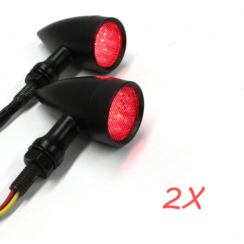 Motorcycle LED Turn Signals Brake Light Red Lens For Suzuki Boulevard C50 C90T