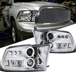 LED Halo For Dodge 09-18 Ram 1500 2500 3500 Projector Headlight Clear Lens Pair
