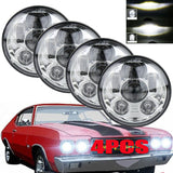 4pcs DOT 5.75" 5-3/4" ROUND LED HI/LO SEALED BEAM DRL HEADLIGHTS WHITE 1963 BUICK RIVIERA