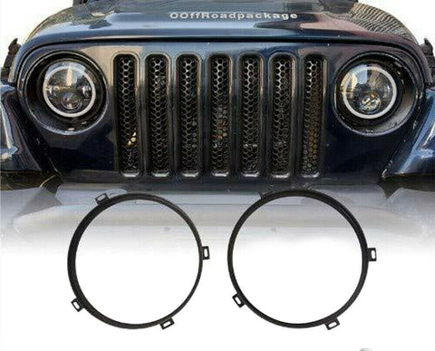 7" Headlight Mounting Bracket Ring Black Round for Jeep Wrangler JK JKU 07-17