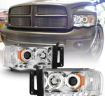 2002-2005 Dodge Ram 1500 03-05 2500 3500 LED Halo Projector Headlights Headlamps