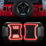 Pair Smoked LED Tail Lights For 18-19 Jeep Wrangler JL Break Reverse Turn Signal