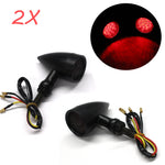 Motorcycle LED Turn Signals Brake Light Red Lens For Suzuki Boulevard C50 C90T