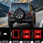Pair Smoked LED Tail Lights For 18-19 Jeep Wrangler JL Break Reverse Turn Signal