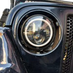 7" Headlight Mounting Bracket Ring Black Round for Jeep Wrangler JK JKU 07-17