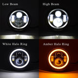 DOT 7" LED Black Headlight w/Amber Turn Signal+9007-H4 Adapter 1969-79 Ford F100