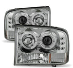 For 1999-2004 Ford F250 F350 F450 SuperDuty LED Halo Projector Headlights Headlamps