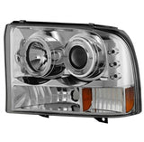 For 1999-2004 Ford F250 F350 F450 SuperDuty LED Halo Projector Headlights Headlamps