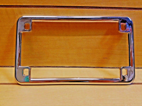 CHROME LICENSE PLATE FRAME FOR MOTORCYCLE PLAIN STYLE