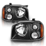 Black Headlights Headlamps Pair Set LH & RH For 2001-2004 Nissan Frontier Pickup