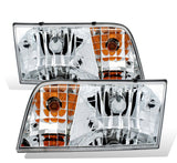 1998-2011 Replacement Headlight Pair For Ford Crown Victoria w/Bulb + Socket