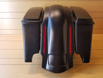 STRETCHED 4"SADDLEBAGS DUAL EXHAUST-LIDS & REAR LED FENDER INCLUDED FOR HD