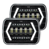 7x6" 5x7" LED Headlight DRL Turn Signal Lights for Toyota Nissan Pickup Truck