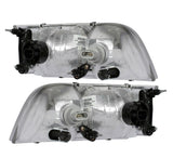 1998-2011 Replacement Headlight Pair For Ford Crown Victoria w/Bulb + Socket