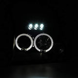 Fit Nissan 2001-2004 Frontier Black Smoke LED Halo Projector Headlights Pair