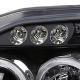 Fit Nissan 2001-2004 Frontier Black Smoke LED Halo Projector Headlights Pair
