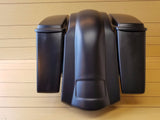 4"STRETCHED SADDLEBAGS NO CUT OUTS,LIDS AND REAR FENDER FOR HARLEY DAVIDSON