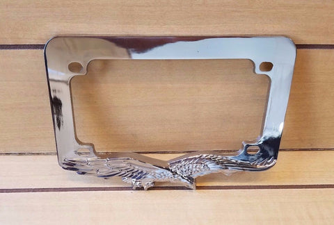 EAGLE CHROME LICENSE PLATE FRAME FOR MOTORCYCLE