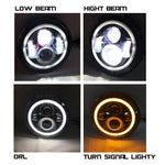 For 1965-1973 Ford Mustang 2Pcs 7inch LED Headlights Round DRL Hi/Lo Beam Bright