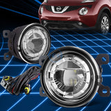 Chrome Clear 3.5"Round LED Projector Highpower Fog Light Lamp+Switch+Mount Kit