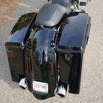 Vivid Black 5" Stretched Extended Hard Saddlebags Trunk For Harley Touring FLH FLT 93-13 Road King Electra Street Glide