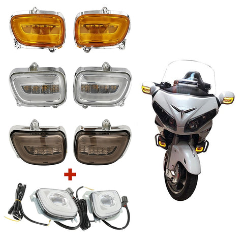 Motorcycle bike LED Turn Signal Driving Fog Light and Front Turn Signal Blinker For Honda Goldwing GL1800 12-17 F6B 2013-2017