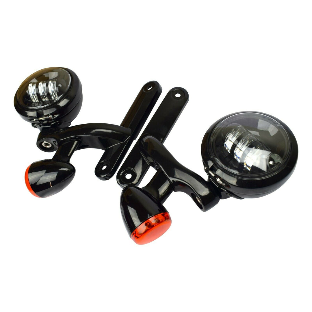 thumbnail image 2 of Ridroid 100W 7" LED Headlight + 40W 4.5" Passing Fog Lights Combo For Yamaha V-Star – 6000K, IP68, DOT 2 of 6