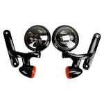 4.5" LED Auxiliary Fog Passing Lights With Housing Bucket & Brackets For Harley Black